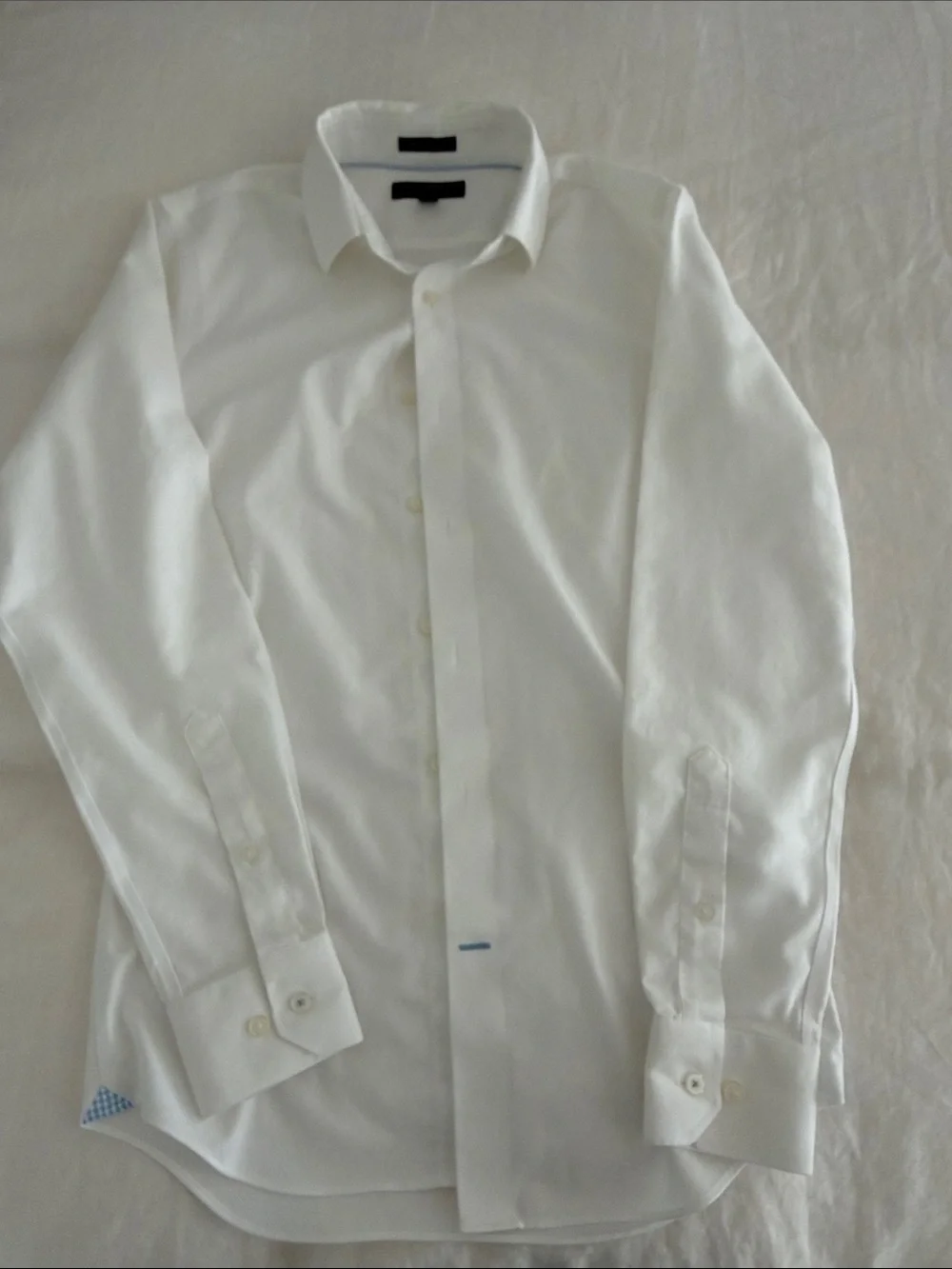 Banana Republic White Men's Dress Shirt - Spread Collar